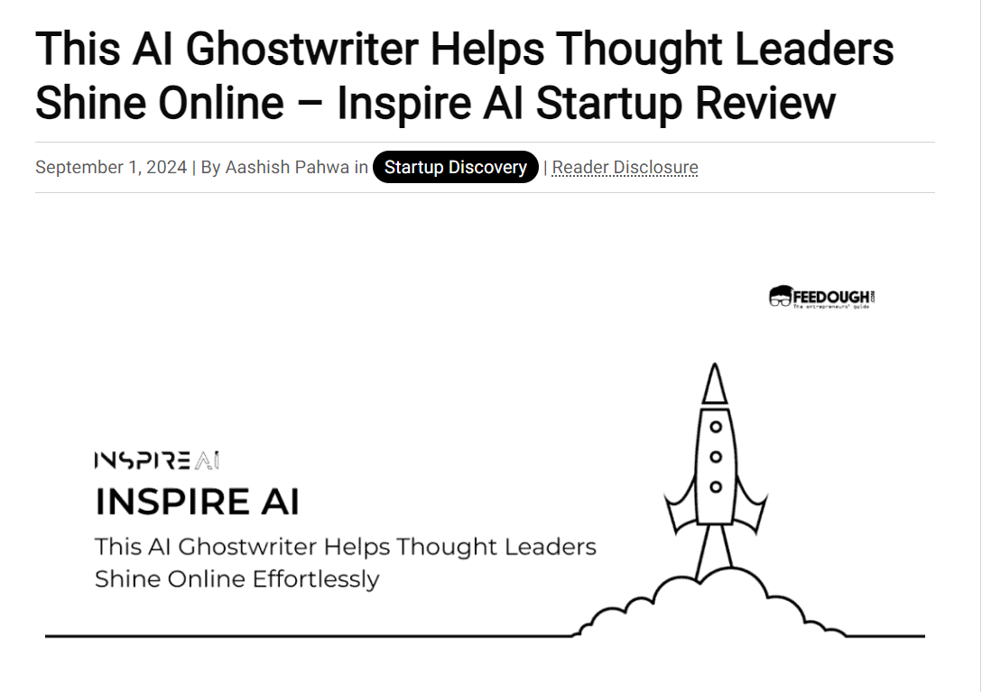 This AI Ghostwriter Helps Thought Leaders Shine Online - Inspire AI