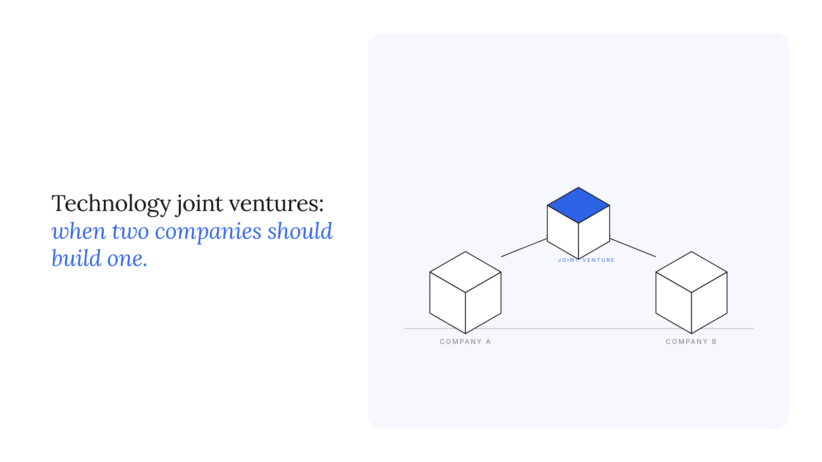 Technology joint venture in India: when two companies should build one