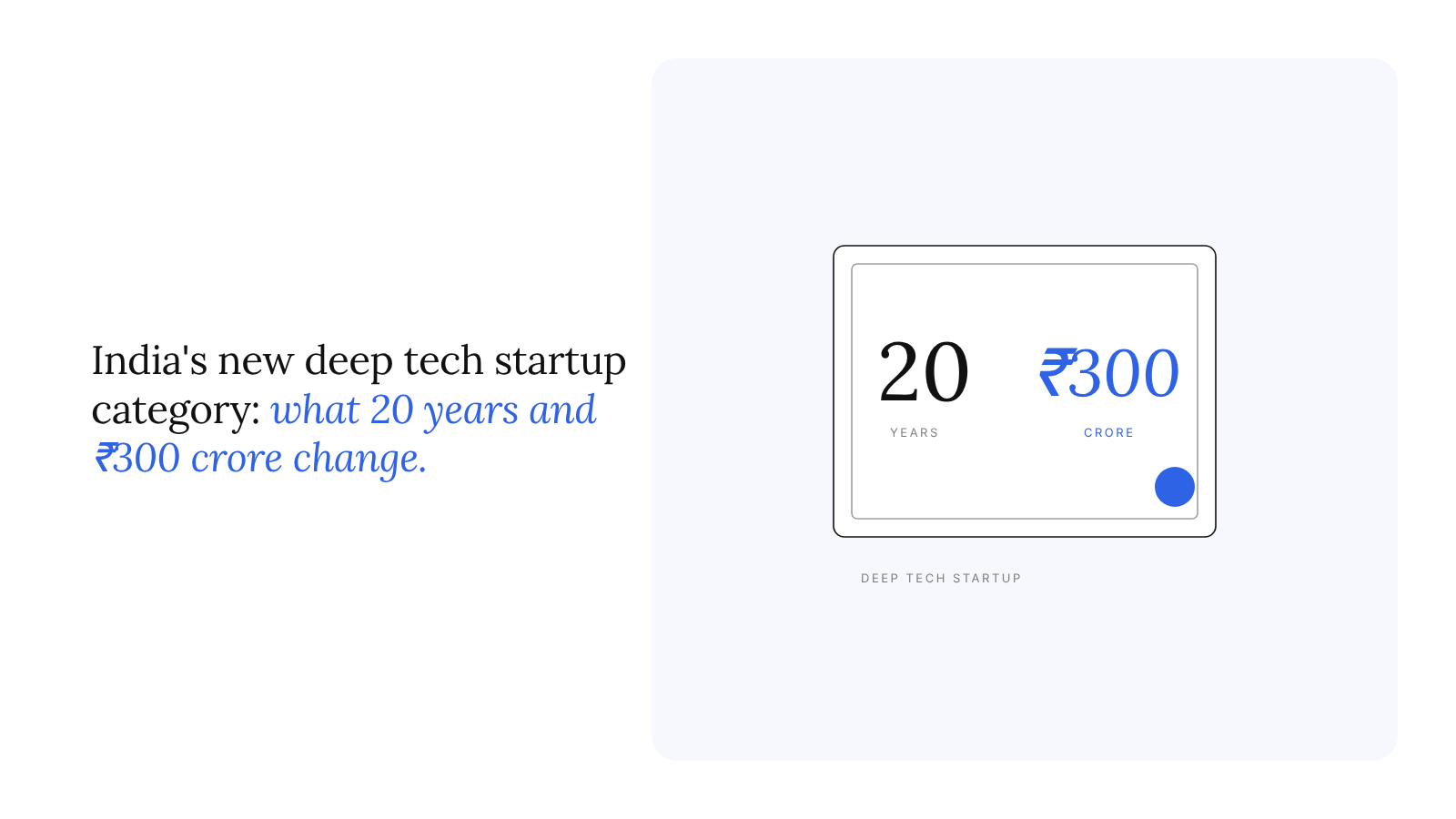 Deep tech startup in India: what the new 20-year, ₹300 crore recognition category changes